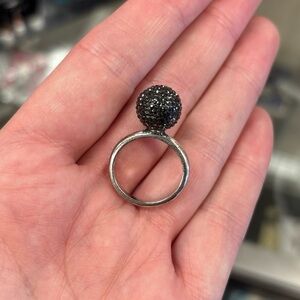 Henri Bendel Ring - Size 8 - Elegant Black and Silver Ring